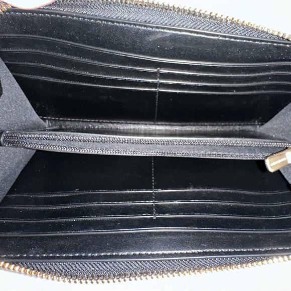 Coach Signature Brown and Black Zip Accordion Wallet - Picture 6 of 8